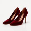 Crimson Velvet Pumps - Garmere Shoes