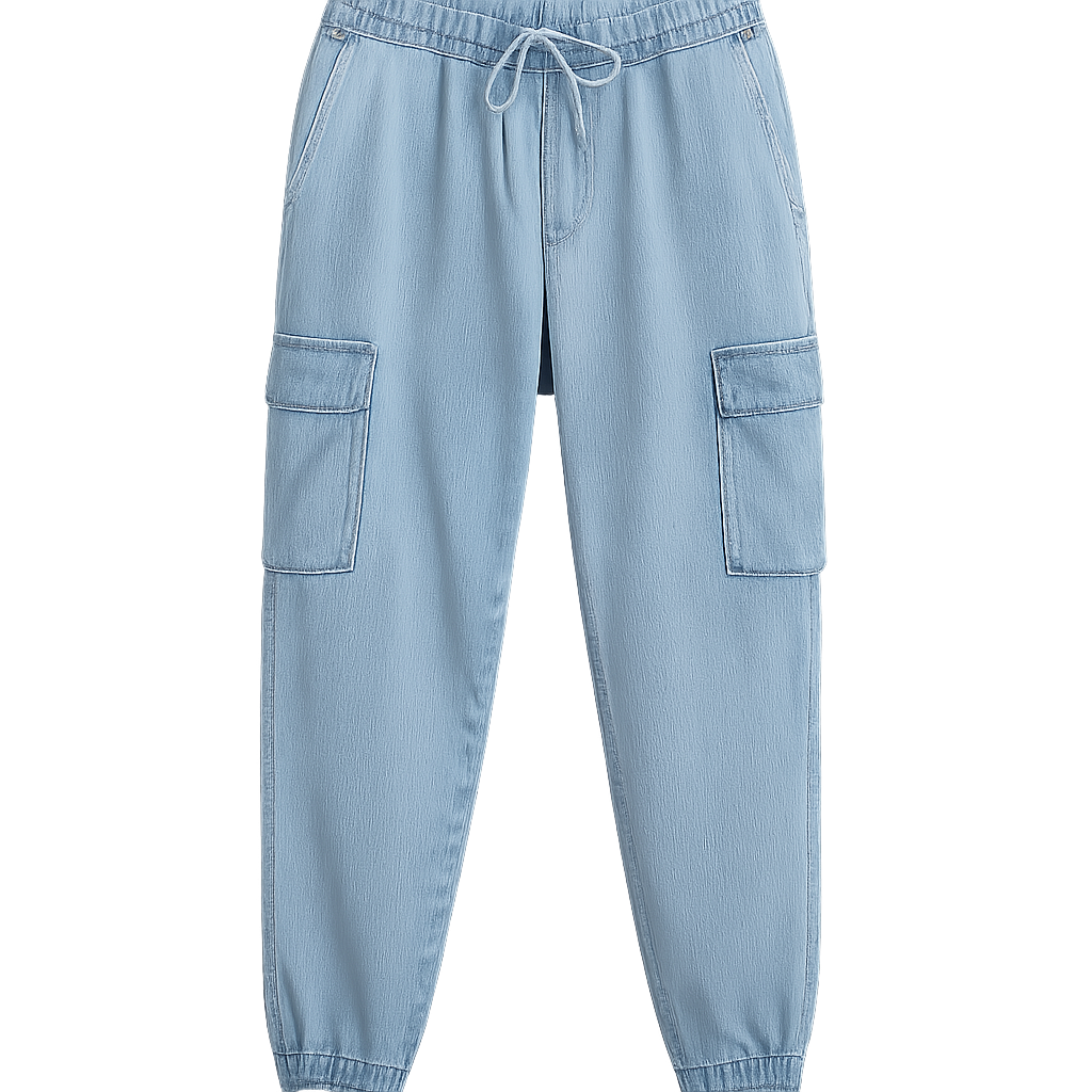 Denim Cargo Joggers - Garmere Pants