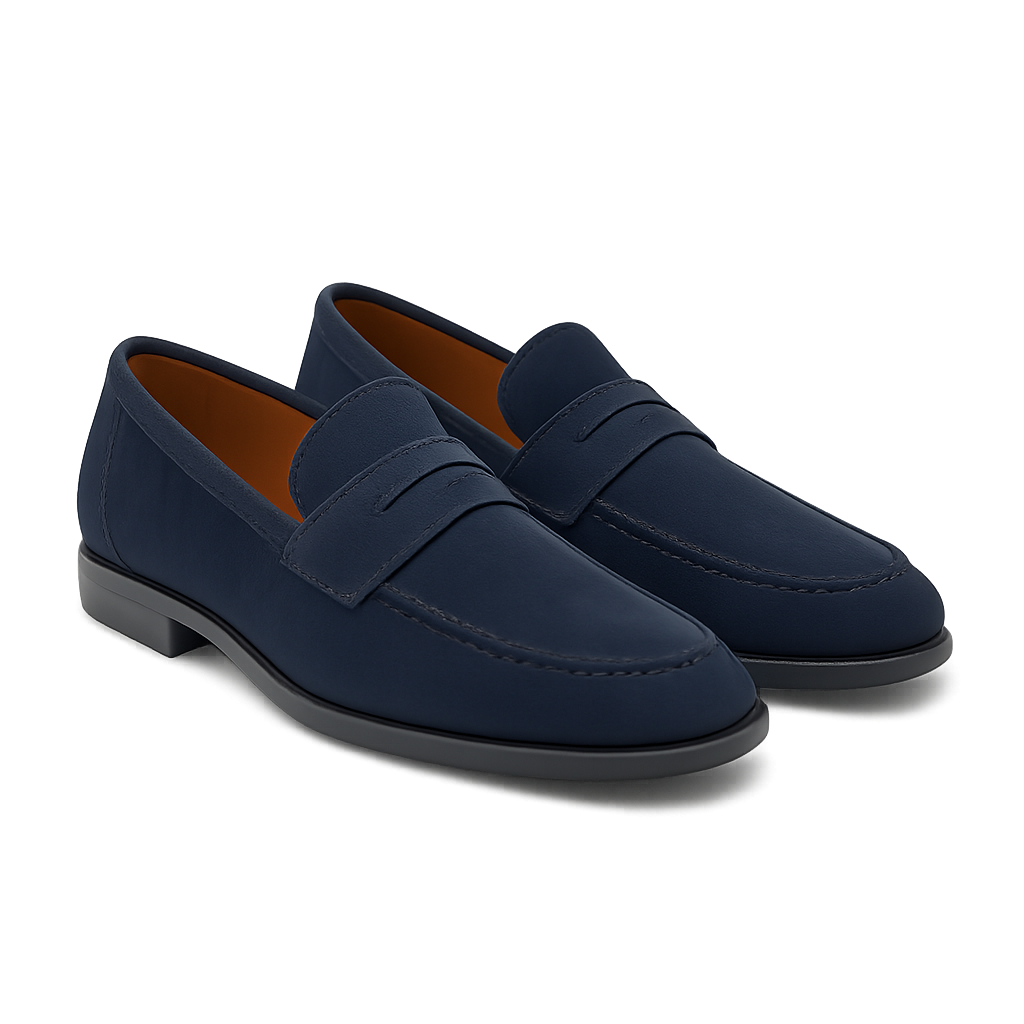 Navy Suede Loafers - Garmere Shoes