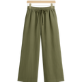 Wide-Leg Linen Trousers - Garmere Pants