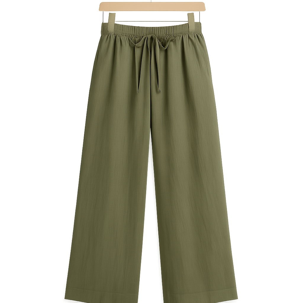 Wide-Leg Linen Trousers - Garmere Pants